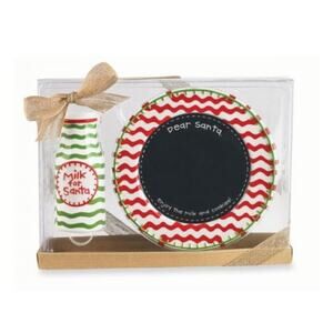 Ceramic Cookies And Milk For Santa Christmas Set By Mud Pie Milk Jug & Plate